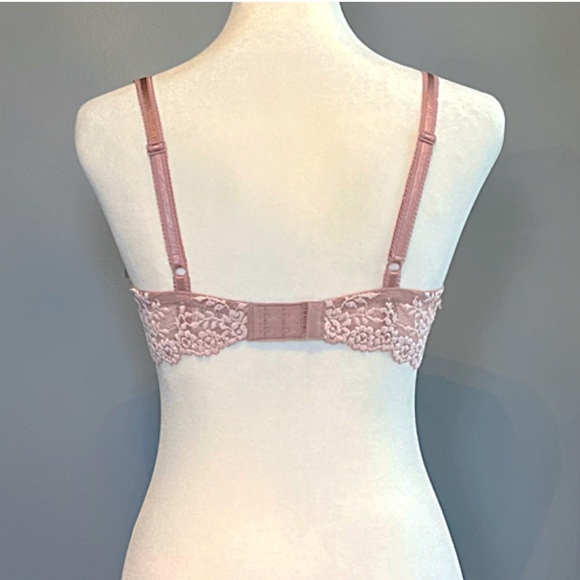 NWT WACOAL Embrace Lace Underwire T-Shirt Bra with foam cups 34B MAUVE purple - Picture 3 of 13